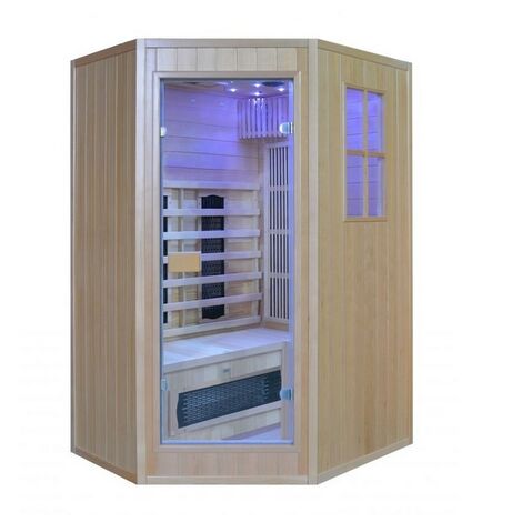 Bagno Italia Sauna 125x110 cm biposto infrarossi e finlandese combinata 6 irradiatori cromoterapia radio