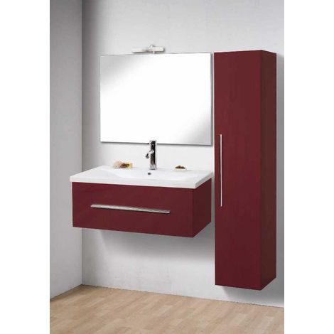 Bagno Italia Mobile bagno sospeso da cm 80 colore Rovere Nordik con  lavandino specchio arredo moderno mobili in legno : : Casa e cucina