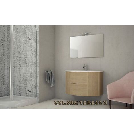 Bagno Italia Arredo Bagno sospeso 90 cm mobile lavabo in cristallo Mobili tabacco