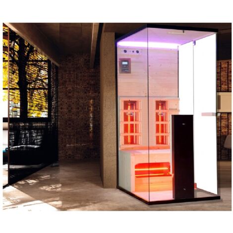 Bagno Italia Sauna Infrarossi da 110x80 cm 4 irradianti full spectrum bluetooth e cromoterapia