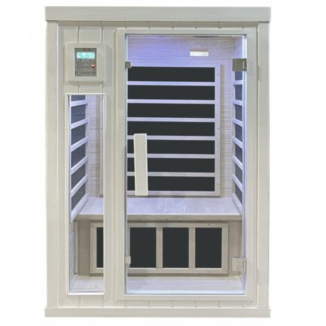 Bagno Italia Sauna Infrarossi da 90x90 cm cromoterapia bluetooth 4 irradianti carbonio