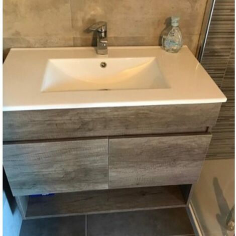 Bagno Italia Mobile bagno sospeso 80 cm colore nordik con specchio
