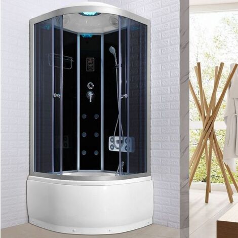 Box doccia idromassaggio 90x90 – Cabina multifunzione con bluetooth e 6 idrogetti – Cromoterapia e ozonoterapia – H 215 cm – Bagno Italia (1/5)