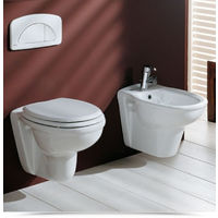 Set arredo Bagno WC e Bidet in Ceramica Nera Design moderno