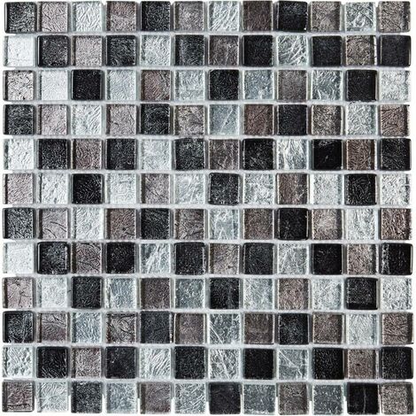 Mosaïque Verre - Mix Gris - 2.3 x 2.3 cm