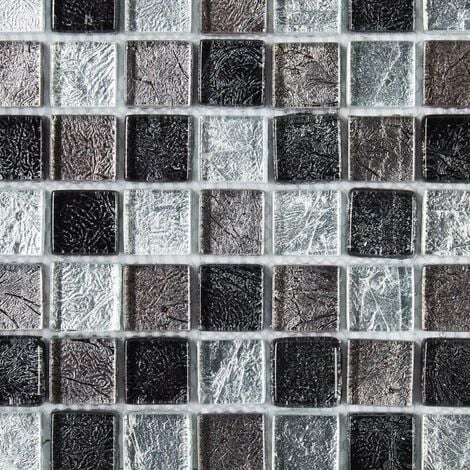 Mosaïque Verre - Mix Gris - 2.3 x 2.3 cm