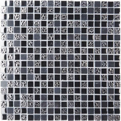 Mosaïque Pierre / Verre - Black - 1.5 x 1.5 cm