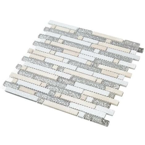 Mosaïque Alu / Verre - Black / White - Barrettes