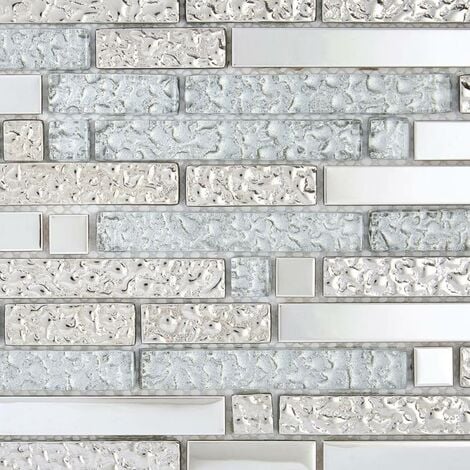 Mosaïque Alu / Verre - Gris / Frozen