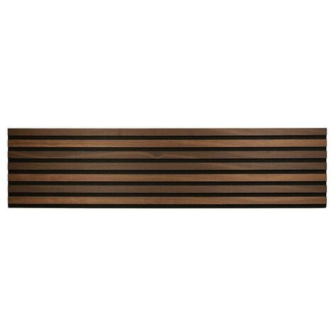 Panneau tasseaux bois 120 x 30 x 1cm - Lamelles chêne foncé véritable fond noir - 0,36m²