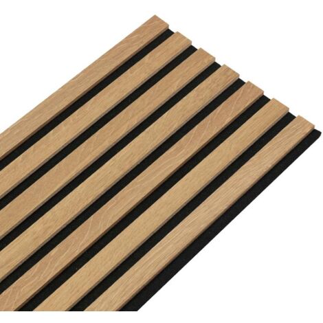 Decoon – Panneau décoratif mural en MDF chêne doré 120 x 30 cm – Feutrine acoustique noire 4mm – Installation facile avec colle polymère - BOIS 120 X