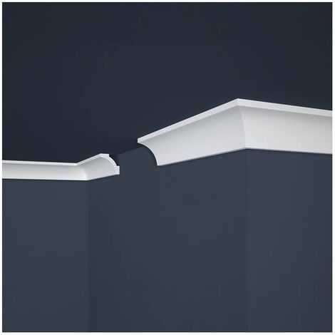Decoon – Corniche de plafond décorative – Moulure lisse en polystyrène – Dimensions 200x5x5 cm – Installation facile et légère pour intérieur moderne