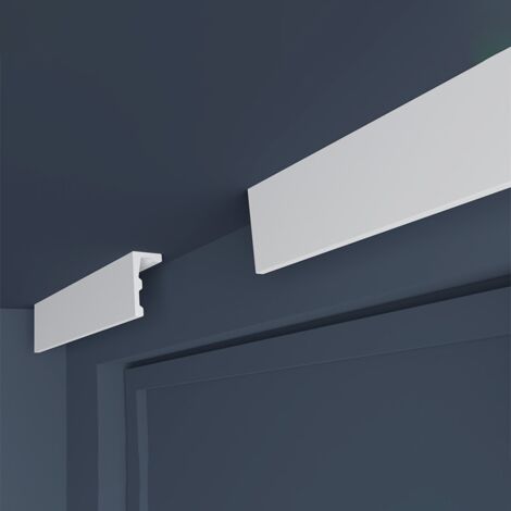 Decoon – Corniche cache rideau en polystyrène 200x6x12 cm – Moulure légère pour décoration intérieure – Installation facile et personnalisable