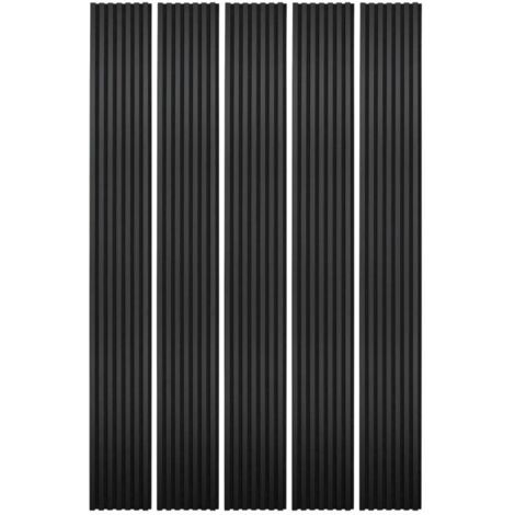 Decoon – Lot de 5 panneaux décoratifs muraux en MDF noir 250 x 30 cm – Améliore l'acoustique – Pose facile sans raccord visible – 3,75m² - BOIS 250 X