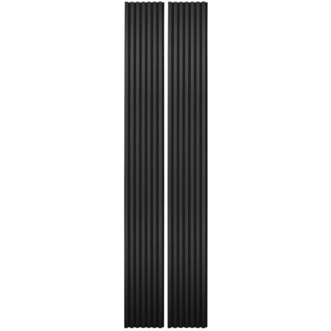 Decoon – Lot de 2 panneaux décoratifs muraux en MDF noir 250 x 30 cm – Amélioration acoustique – Pose facile sans raccord visible - BOIS 250 X