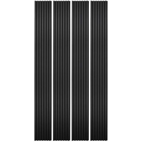 Decoon – Lot de 4 panneaux décoratifs muraux en MDF noir 250 x 30 cm – Améliore l'acoustique – Pose facile sans raccord visible – 3m² - BOIS 250 X