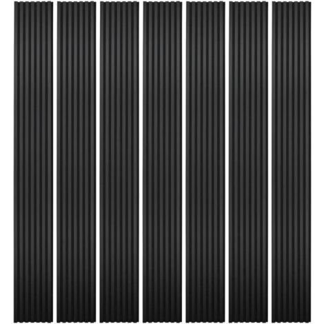 Decoon – Lot de 7 panneaux décoratifs muraux en bois noir 250 x 30 cm – Améliore l'acoustique – Pose facile sans raccord visible - BOIS 250 X