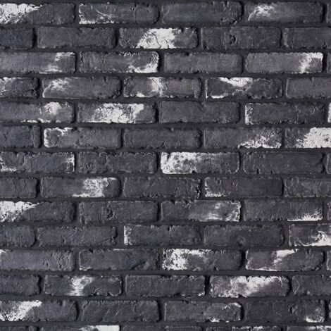 Decoon – Plaquette de parement béton imitation brique graphite 0,68 m² – Dimensions 24x7x1,5 cm – Pose murale intérieure/extérieure