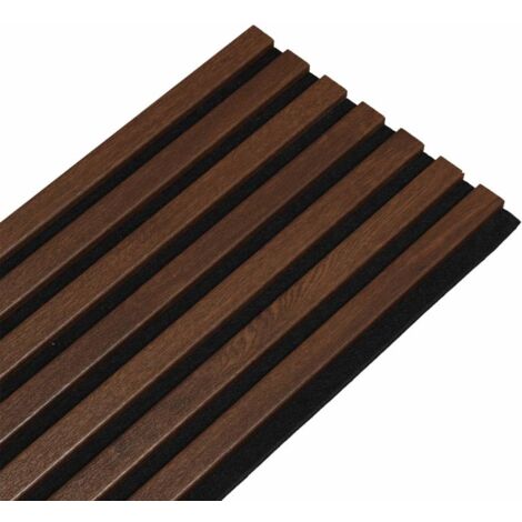 Decoon – Panneau décoratif mural acoustique 120 x 30 x 1,9 cm – MDF décor chêne foncé et feutrine 8 mm – 0,36 m² pour bureaux et salons - BOIS 120 X