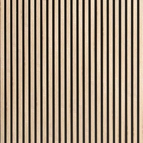 Panneau tasseaux bois 250 x 30 x 1,4 cm décor chêne / fond rigide noir - 0,75m²