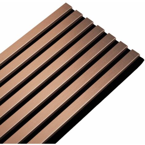 Decoon – Panneau décoratif mural acoustique en MDF rose gold et feutrine noire – 250 x 30 x 1,9 cm – Isolation phonique subtile – Facile à poser