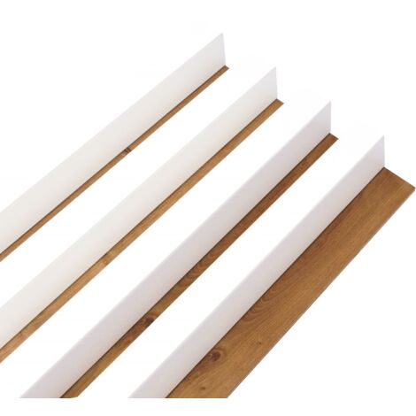 Decoon – Panneau décoratif mural 3D blanc MDF sur fond chêne – Dimensions 250 x 17,6 x 3 cm – Surface 0,44 m² – Installation facile - BOIS 3 D