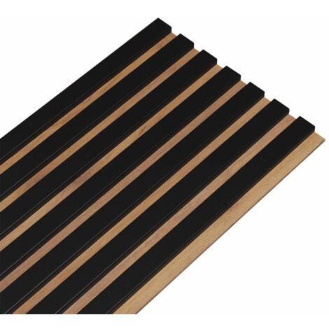 Decoon – Panneau décoratif mural 250 x 30 x 1,4 cm en MDF noir et chêne – Installation rapide – Pour toutes les pièces de vie - BOIS 250 X