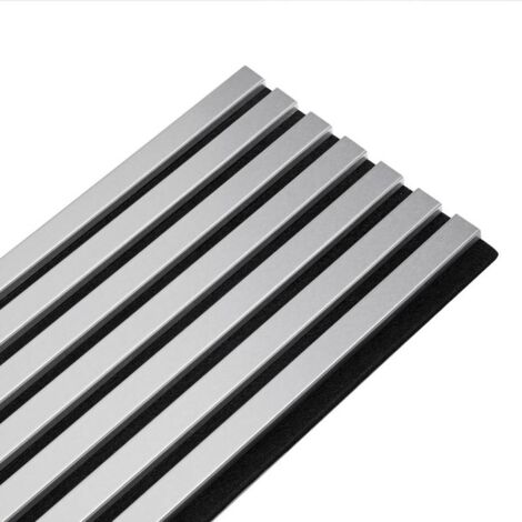 Decoon – Panneau décoratif mural acoustique 250 x 30 cm – Feutrine 8mm pour isolation phonique – Tasseaux MDF alu noir – Surface 0,75m² - BOIS 250 X