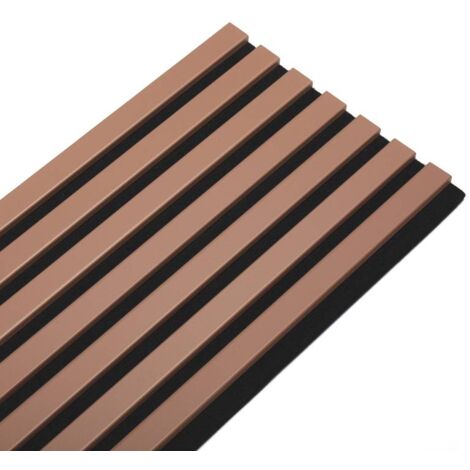 Decoon – Panneau décoratif mural acoustique 250 x 30 x 1,9 cm – MDF et feutrine – Couleur terracotta – Isolation phonique pour pièces de vie - BOIS 250 X (1/5)
