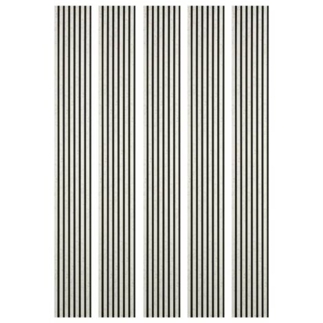 Decoon – Lot de 5 panneaux décoratifs muraux en bois – Dimensions 250 x 30 x 1,9 cm – Décor marbre blanc et feutrine noire – Surface 3,75 m² - BOIS 250 X