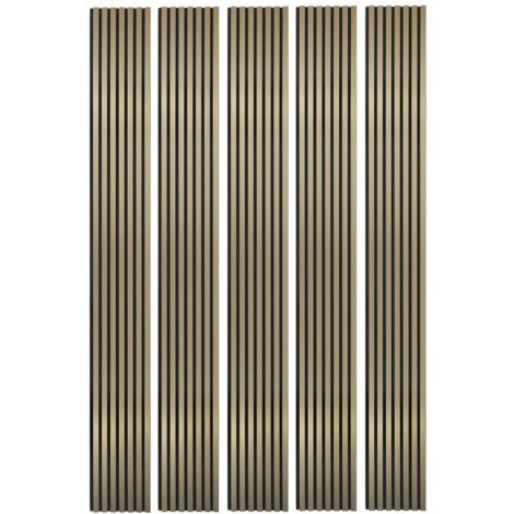 Decoon – Lot de 5 panneaux décoratifs muraux en MDF doré avec feutrine – Dimensions 250 x 30 x 1,9 cm – Surface 3,75 m² - BOIS 250 X