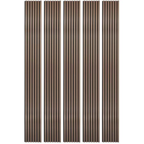 Decoon – Lot de 5 panneaux décoratifs muraux MDF 250 x 30 x 1,9 cm – Finition rose gold et feutrine acoustique – Surface 3,75 m² - BOIS 250 X