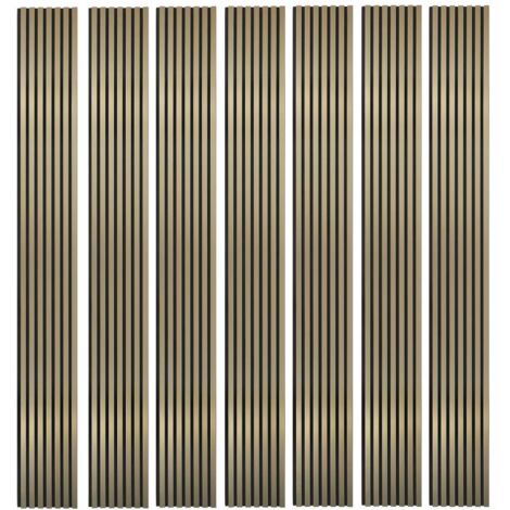 Mur TV - Lot de 7 Panneaux tasseaux bois 250 x 30 x 1,9 cm - gold/feutrine noir - 5,25m²