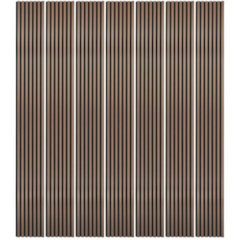 Mur TV - Lot de 7 Panneaux tasseaux bois 250 x 30 x 1,9 cm - rose gold/feutrine noir - 5,25m²