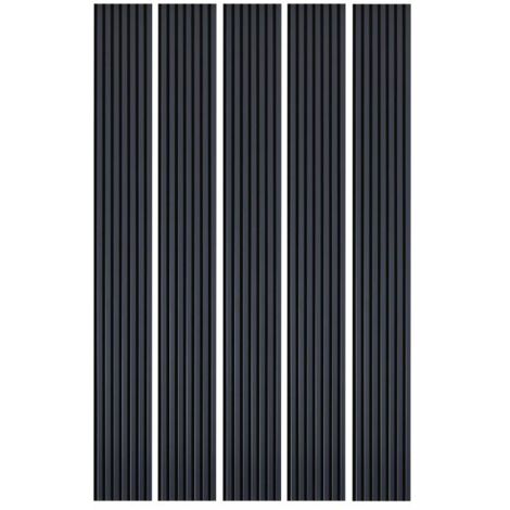 Decoon – Lot de 5 panneaux décoratifs muraux MDF bleu nuit avec revêtement feutrine – Dimensions 250 x 30 x 1,9 cm – Surface 3,75 m² - BOIS 250 X (1/5)
