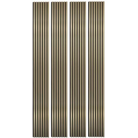 Decoon – Lot de 4 panneaux décoratifs muraux MDF dorés 250 x 30 x 1,9 cm – Finition feutrine 8 mm – Isolation phonique – Décoration intérieure chic - BOIS 250 X