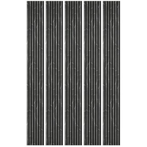 Decoon – Lot de 5 panneaux décoratifs muraux en MDF décor marbre noir – Dimensions 250 x 30 x 1,9 cm – Finition feutrine noire – 3,75m² - BOIS 250 X