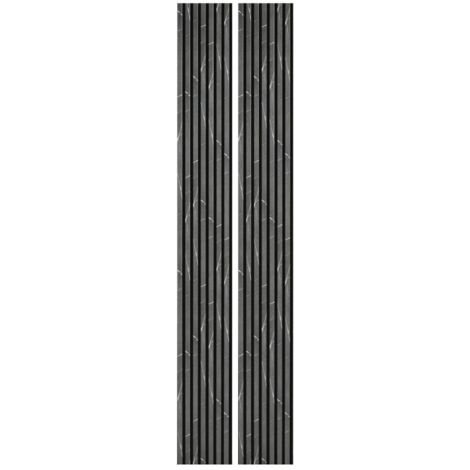 Decoon – Panneaux tasseaux bois décor marbre noir – 250 x 30 x 1,9 cm – Finition feutrine noire – Isolation phonique – Faciles à poser