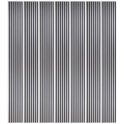 Mur TV - Lot de 7 Panneaux tasseaux bois 250 x 30 x 1,9 cm - décor alu/feutrine noir - 5,25m² (1/5)