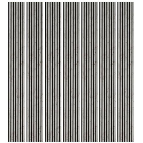 Mur TV - Lot de 7 Panneaux tasseaux bois 250 x 30 x 1,9 cm - décor marbre gris/feutrine noir - 5,25m² (1/5)