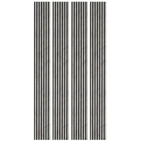 Decoon – Lot de 4 panneaux décoratifs muraux MDF 250 x 30 x 1,9 cm – Décor marbre gris avec feutrine acoustique – Surface 3 m² - BOIS 250 X