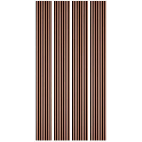 Decoon – Lot de 4 panneaux décoratifs muraux en MDF et feutrine – Dimensions 250 x 30 x 1,9 cm – Couleur terracotta – Isolation phonique - BOIS 250 X