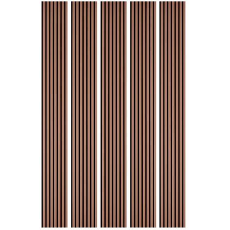 Mur TV - Lot de 5 Panneaux tasseaux bois 250 x 30 x 1,9 cm - terracotta/feutrine noir - 3,75m² (1/5)