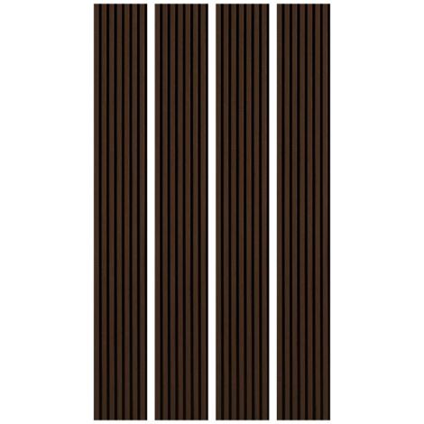 Decoon – Lot de 4 panneaux décoratifs muraux chêne foncé – Dimensions 250 x 30 x 1,9 cm – Feutrine acoustique 8 mm – Pour bureaux, chambres, salons - BOIS 250 X (1/5)