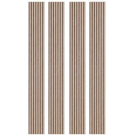 Lot de 4 Panneau tasseaux bois 250 x 30 x 1,9 cm - Décor chêne / Feutrine grise - 3M² (1/5)