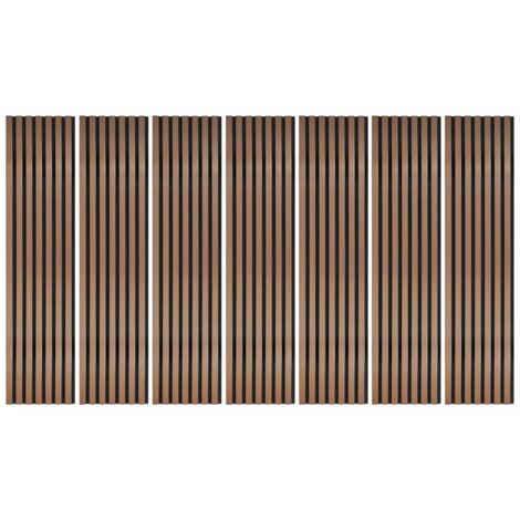 Decoon – Pack de 7 panneaux décoratifs muraux en MDF – Tête de lit 120 x 30 cm – Finition feutrine noir et rose gold – Isolation phonique (1/5)