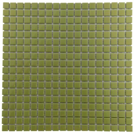Decoon – Mosaïque en verre vert 30 x 30 cm – Résistante à l'humidité et aux rayures – Pose facile sur surfaces planes ou ondulées