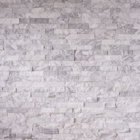Decoon – Plaquette de parement en marbre blanc – Dimensions 0,4725 m2 – Nuances grises et blanches – Pour murs intérieurs élégants