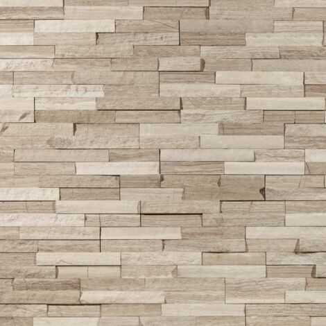 Decoon – Plaquette de parement marbre beige 0,4725 m2 – Texture lisse et relief – Pour murs intérieurs modernes – Facile à installer
