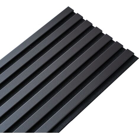 Panneau mural acoustique tasseaux bois 250 x 30 x 1,9 cm - Lamelles placage noir fond noir - 0,75m²